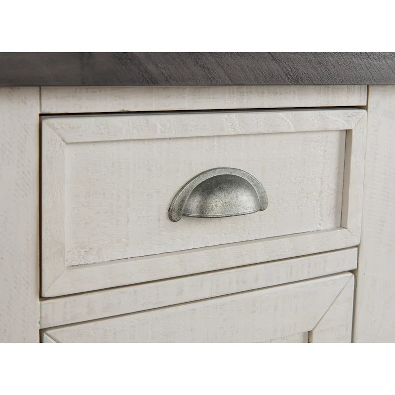 Table d'appoint de chevet Monterey en bois massif avec prises de courant cachées