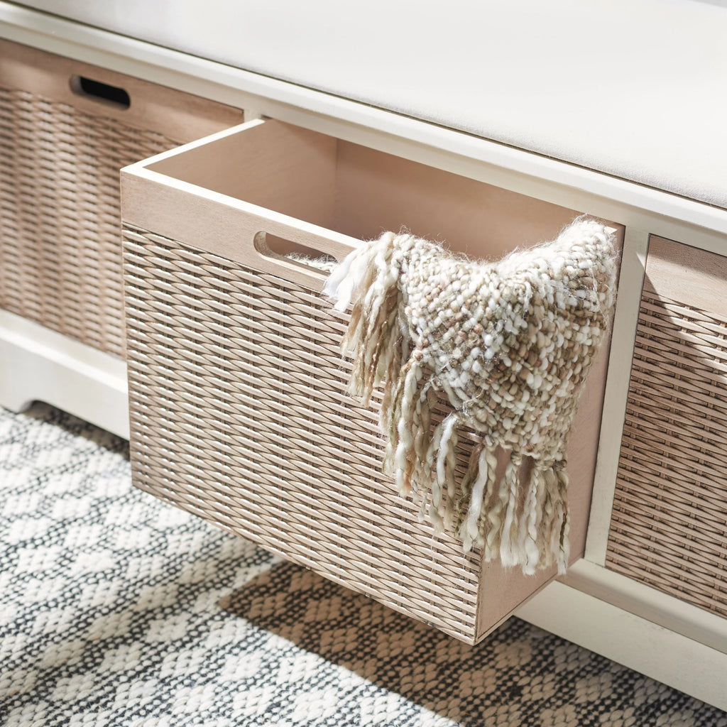 Banc de rangement SAFAVIEH Fiorello 3 tiroirs avec coussin - 47,3 L x 15 P x 19 H - 47Lx15Px19H