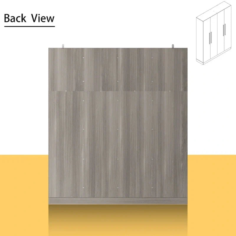 Armoire moderne autoportante en bois massif avec étagères de rangement