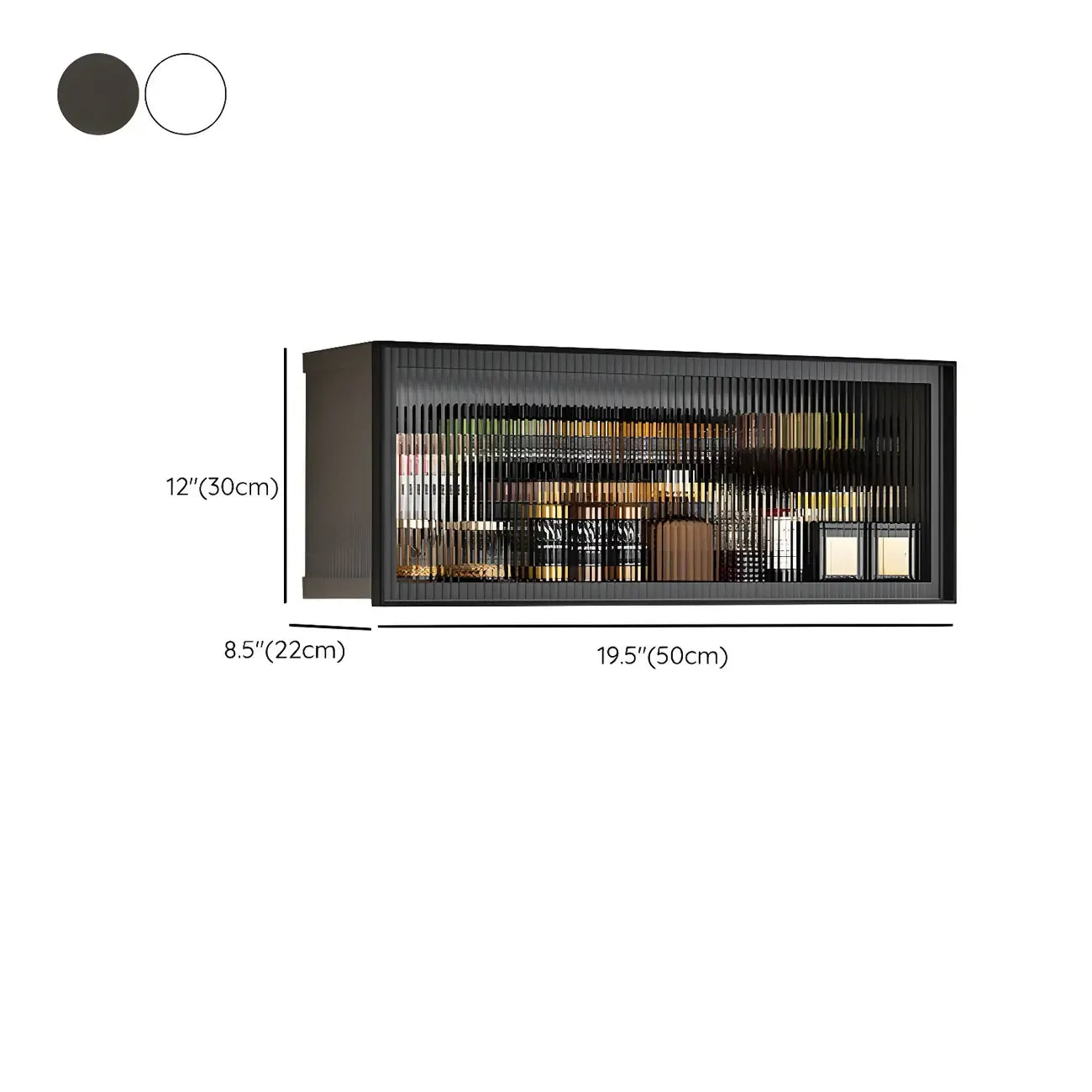 Vaisselier de cuisine en verre mural flottant en métal gris
